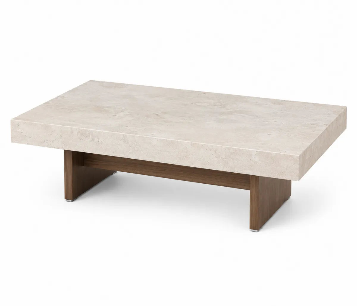 Prostokątny stolik kawowy marmur i dąb 120x60x30 cm