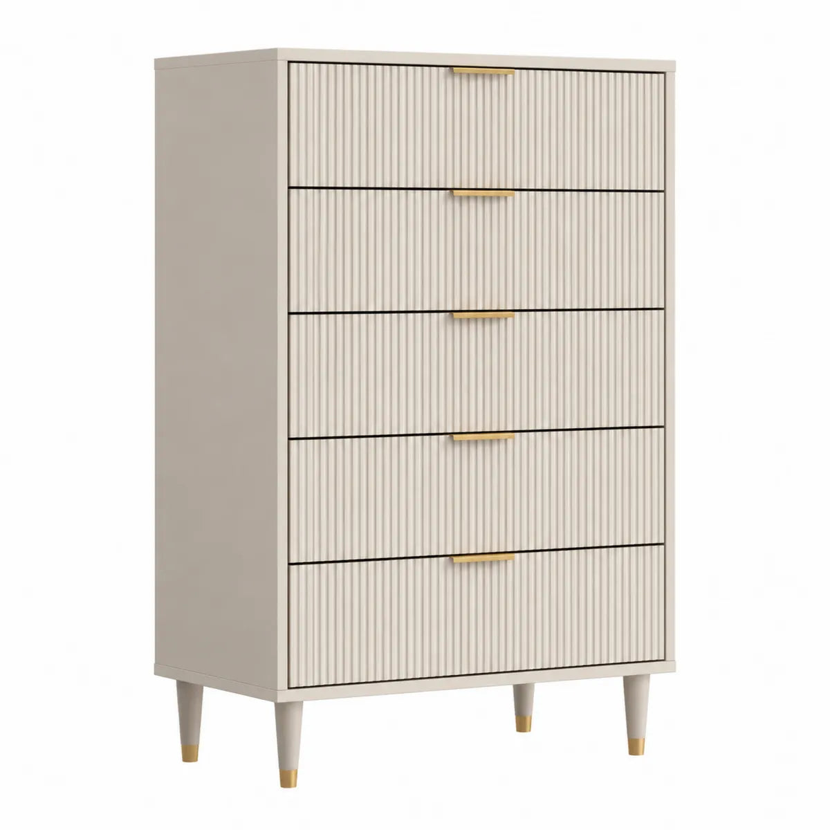 Beżowa komoda z 5 szufladami MDF 50cm x 40cm x 120cm