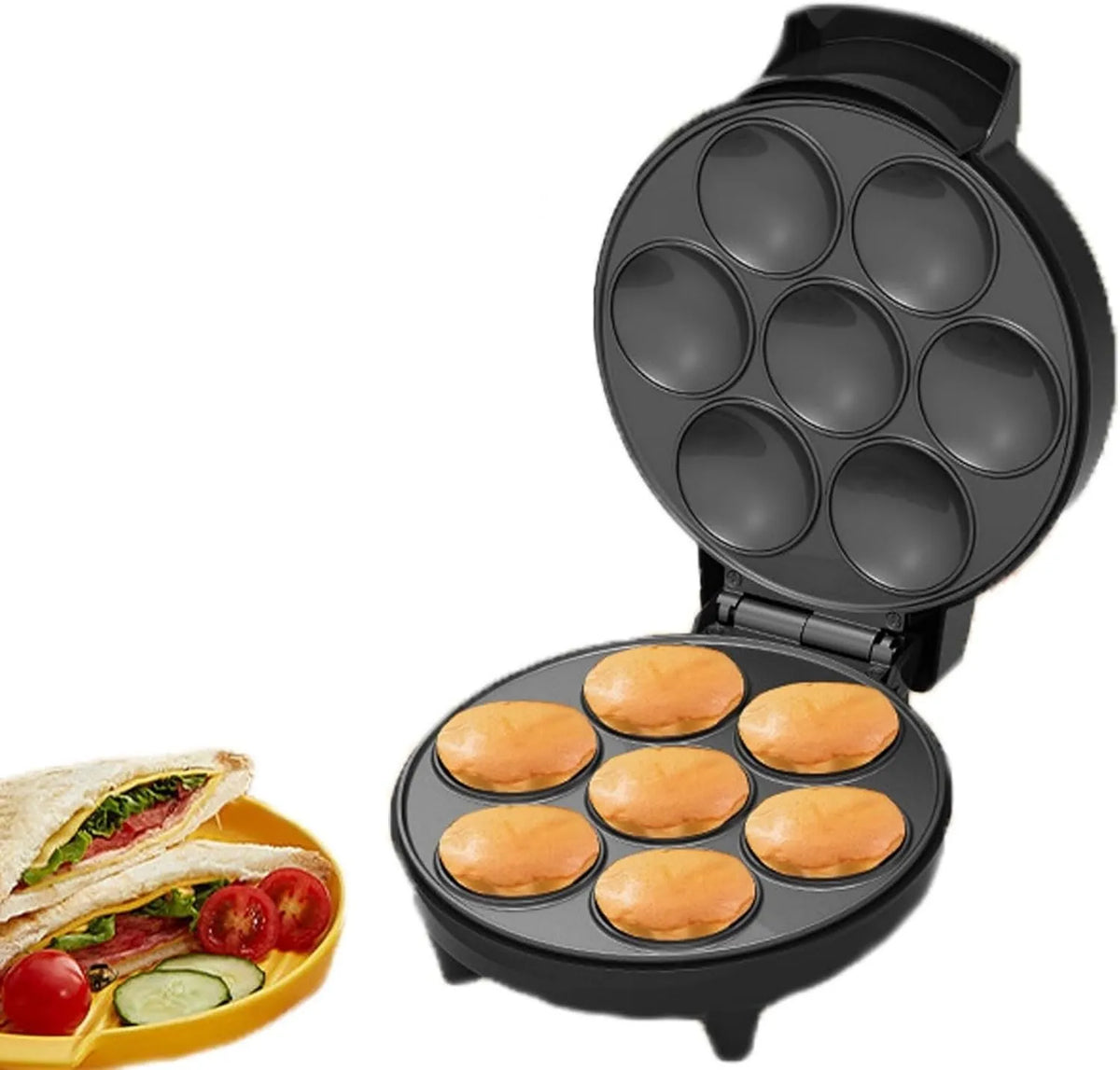 Generic, Elektryczna grzejniarka, 1000 W, maszyna do babeczek bez paluszków na przekąski, mini maszyna do ciasta i elektryczne quiche 1000 W