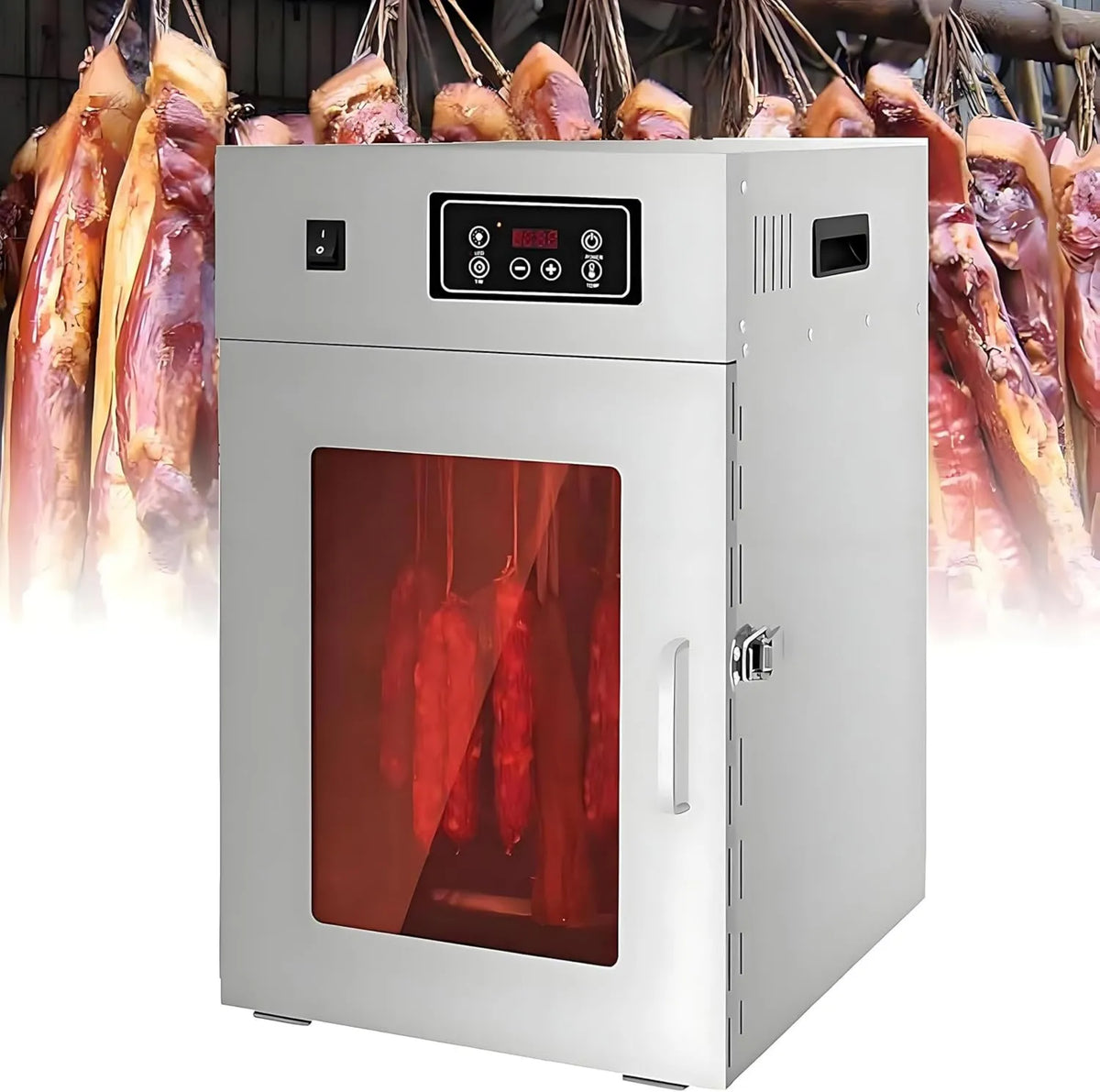 C/86 szafa, 800 W, 1,5 m, Suszarka do Biltongu ze Stali Nierdzewnej o Mocy 800 W, Suszarka do żYwnośCi i Szafka SusząCa z 14 Haczykami