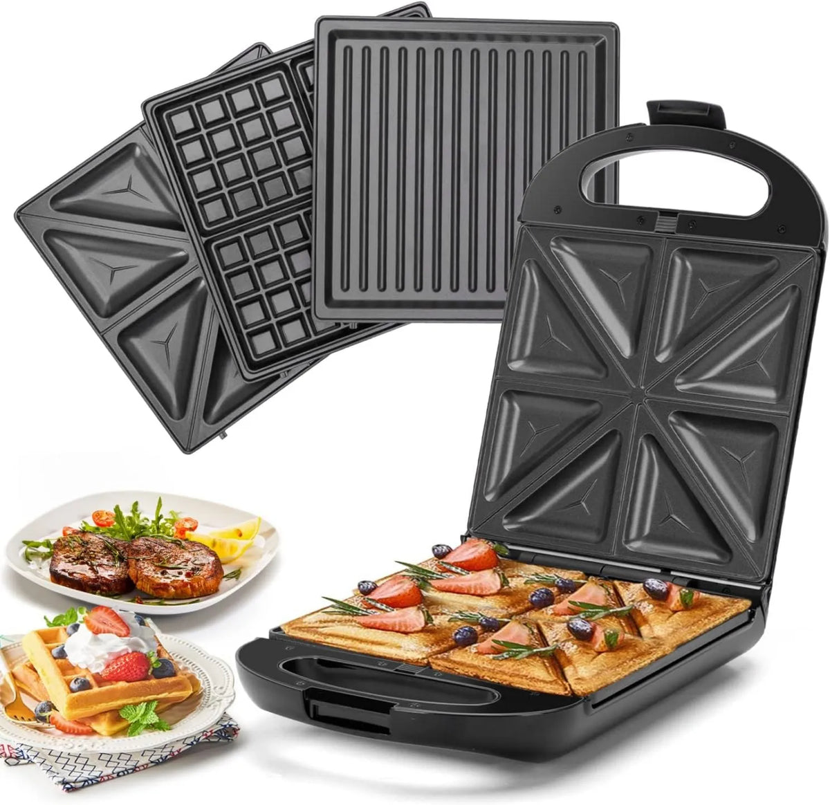 Taylor Swoden, XXL 4 3-in-1 gofry elektryczne, aparatura, 1200 W, grill, Taylor 3 w 1