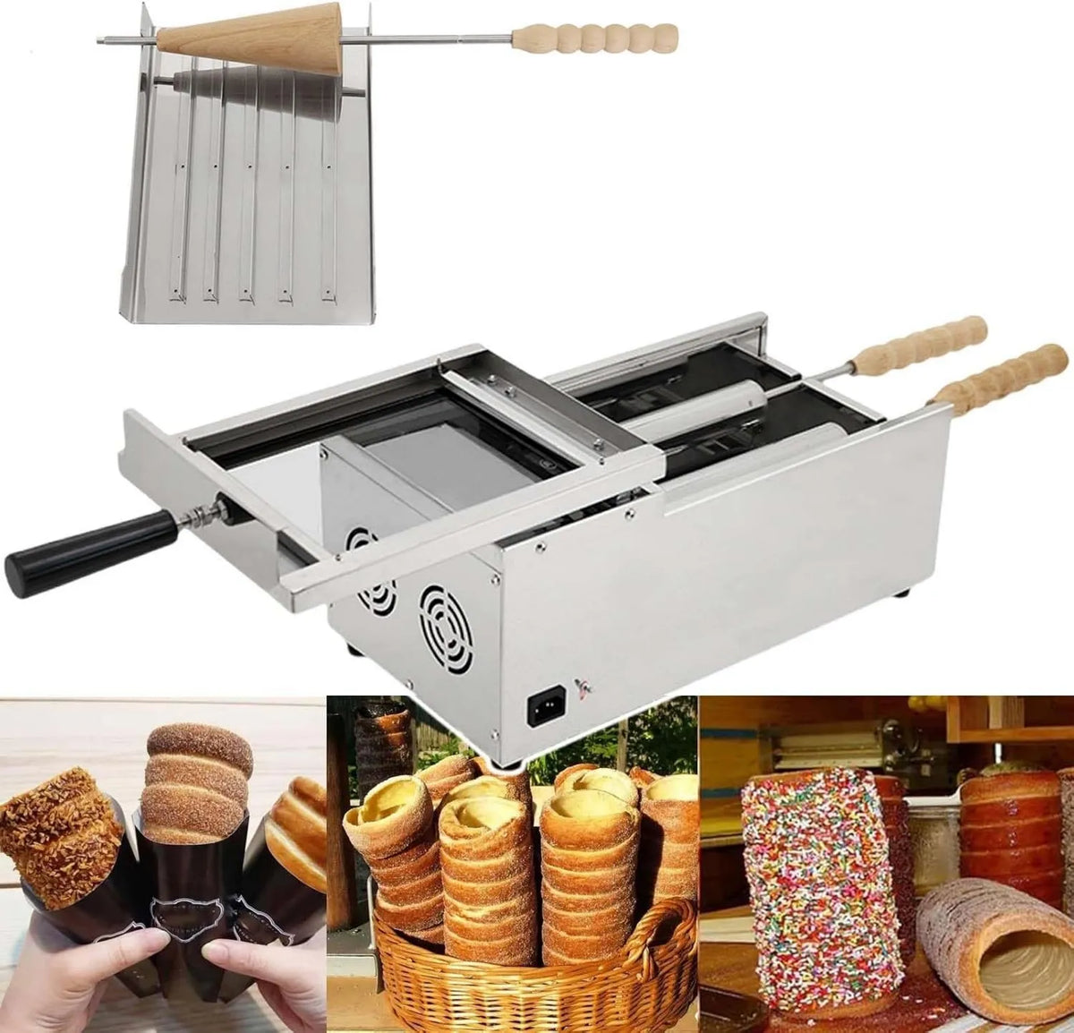 HCAUYNN mini piekarnik, Maszyna GâTeaux, Grilling maszyna, 1600 W, Stal nierdzewna