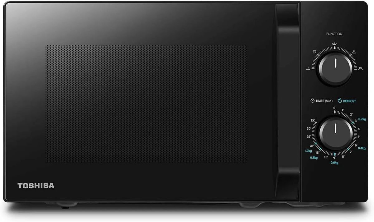 Toshiba, MW2-MM20P Kuchenka mikrofalowa, 20 l, 700 W, oświetlenie LED, rozmrażanie, mikrofalówka, czarny, 5 poziomów mocy