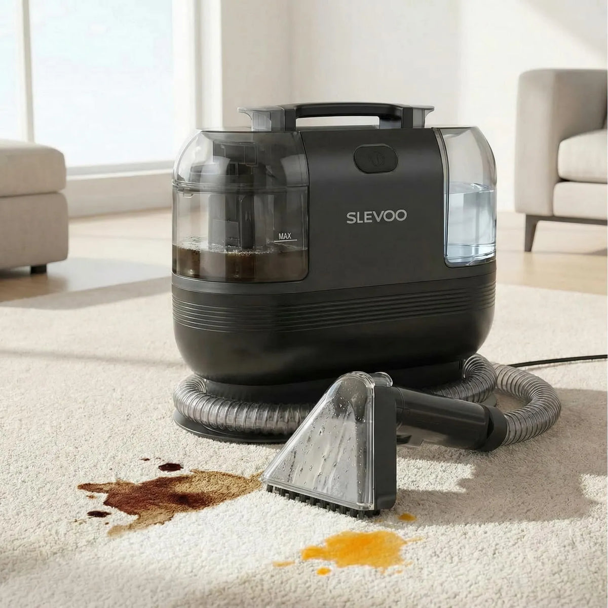 Slevoo odkurzacz piorący, Czyszczarka, silnik, dywan, przenośny, 500 W, 20 kPa, do tkanin meblowych