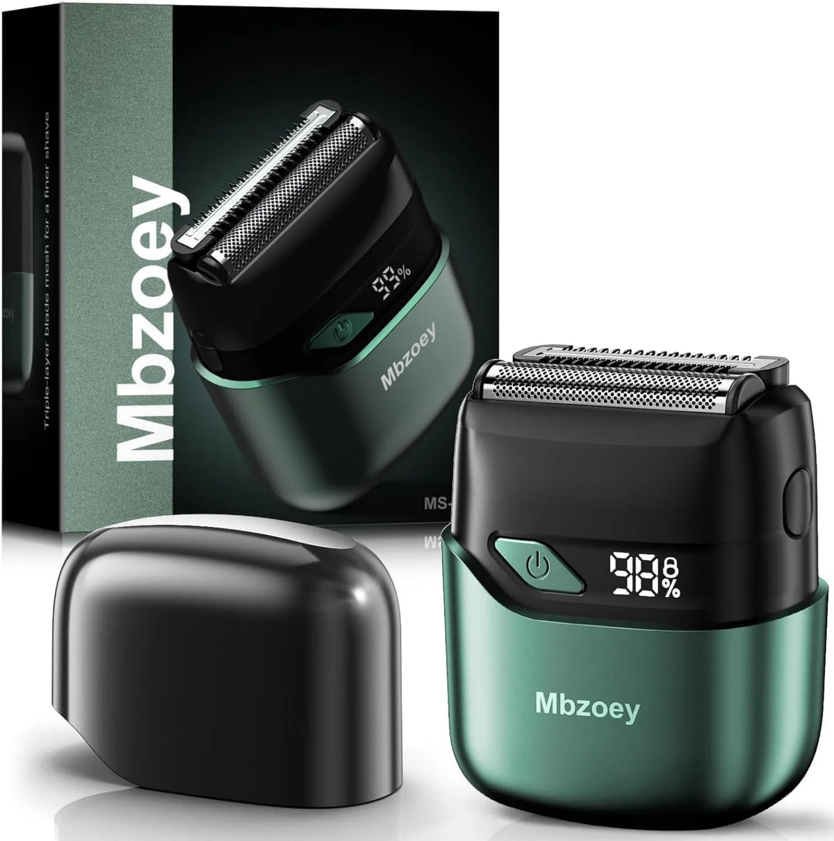 Mbzoey, IPX7 Elektryczne golarki dla mężczyzn: wodoodporne, Emerald zielony