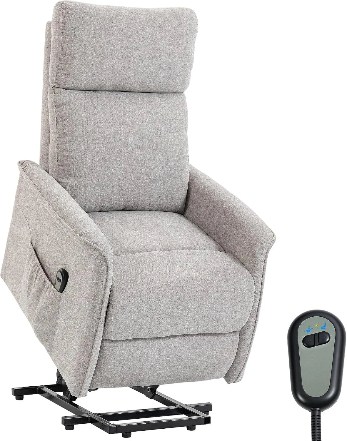 HOMCOM, Relaks fotel z masażem, szary, krzesełko Elektryczne Winda Relax elektryczne światło Grey