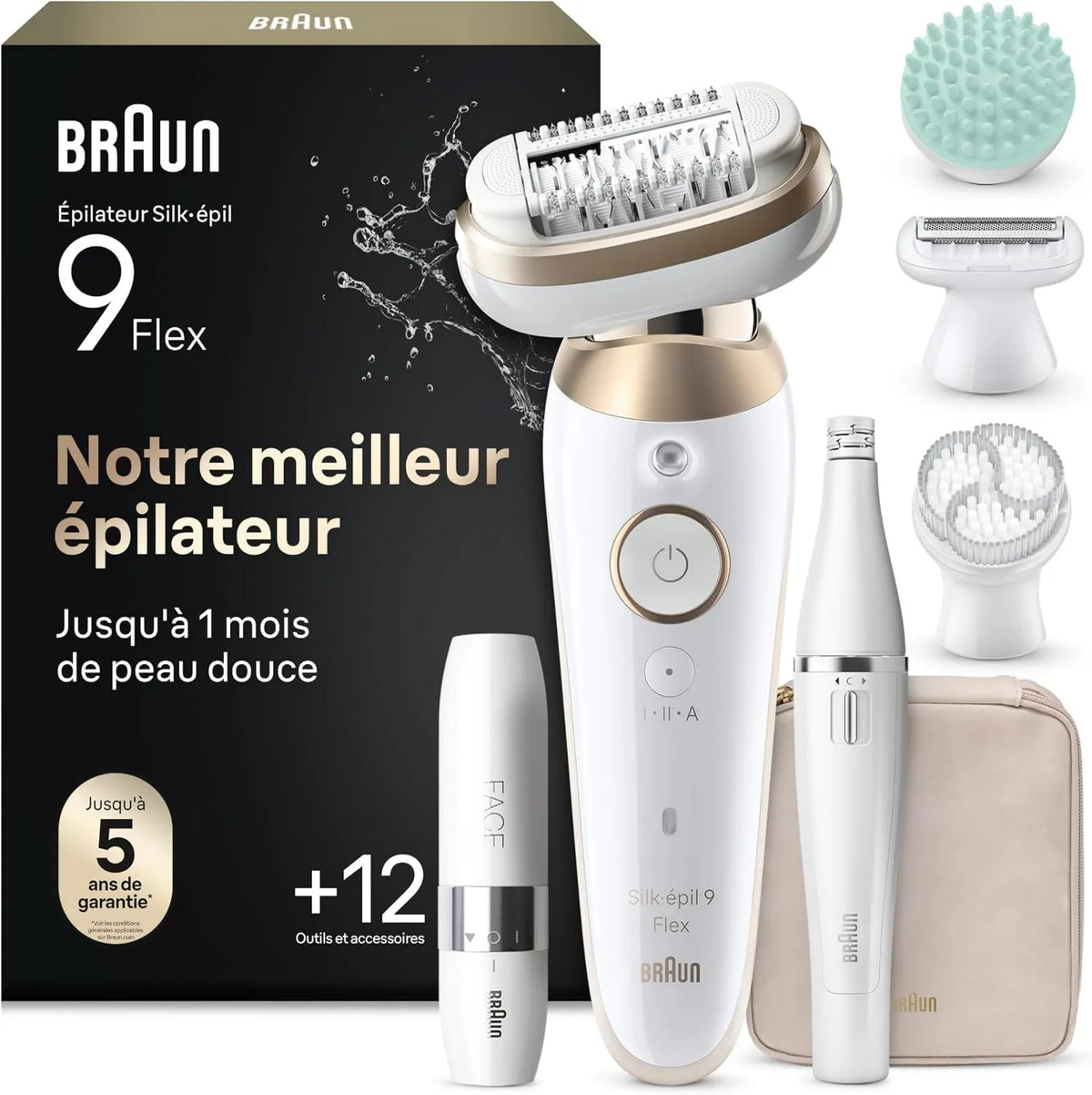 Braun, biały and Gold, 9- 681 3D FaceSpa, Epilator elektryczny Woman Silk Epil 9