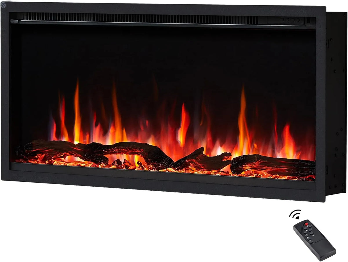 FLAMEKO kominek elektryczny, Grzejnik elektryczny, 91 cm, 750 W, 1500 W, wbudowany