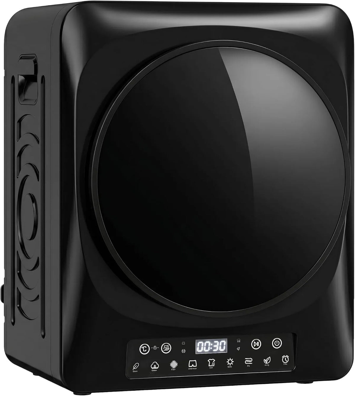 HOMCOM, Suszarka, 1000 W, 9 programów, 5 kg, dotyk, zegar, czarny, do 60°C, antyzmarszczki, podwójny filtr, suszenie, zamek dla dzieci, karawana