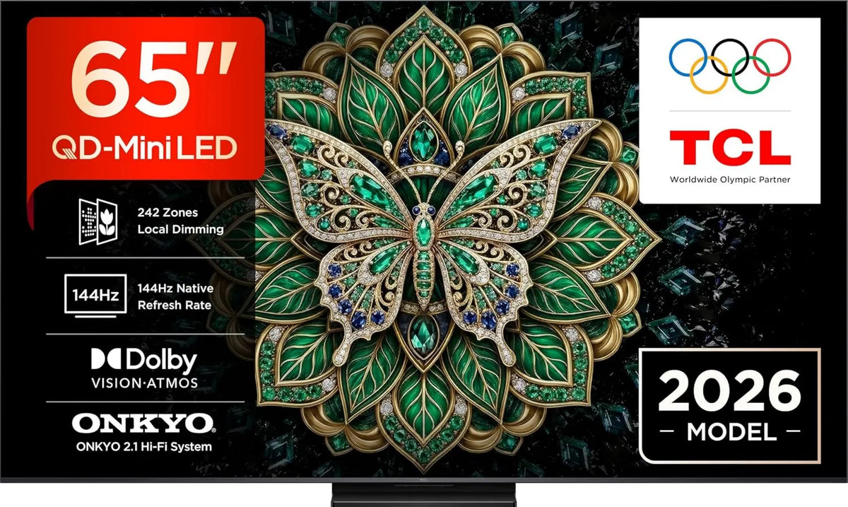 TCL, Produkt QD MINILOWANY FALD 65 UHD 4K 144 HZ ONKYO 2.1 40 W