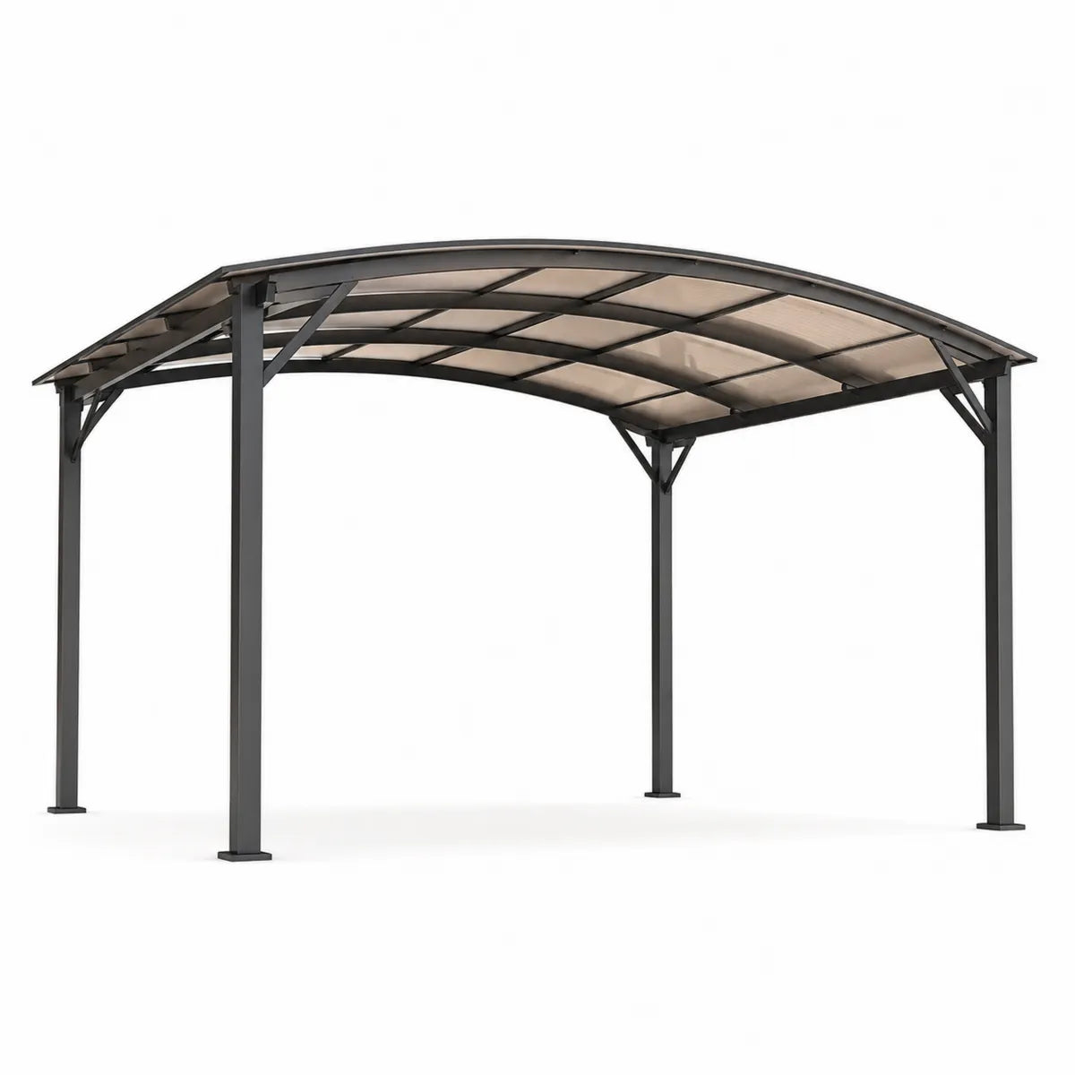 Metalowy pawilon ogrodowy z poliwęglanowym dachem 400cm x 300cm x 250cm szary