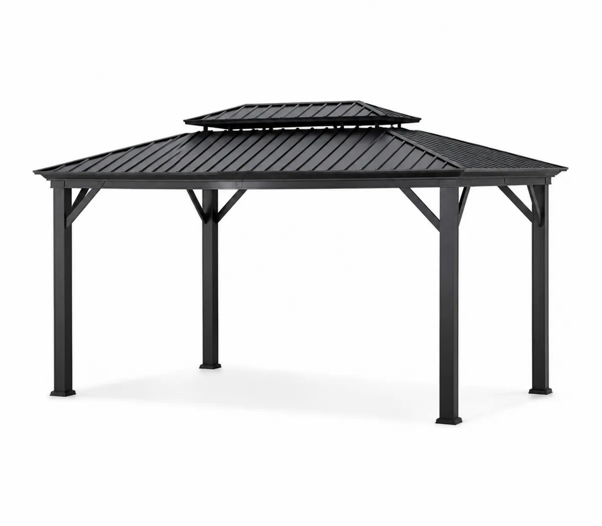 Altana ogrodowa metalowa 400 cm x 300 cm czarna