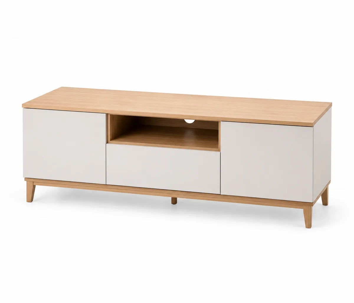 Szafka RTV drewno dębowe i MDF 150 cm