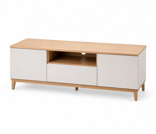 Szafka RTV drewno dębowe i MDF 150 cm