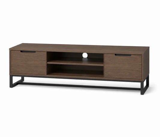 Szafka RTV MDF z półkami i stalowymi nogami 120x40x45 cm