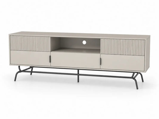Szafka RTV z MDF i metalowymi nogami beżowa 150x40x50 cm