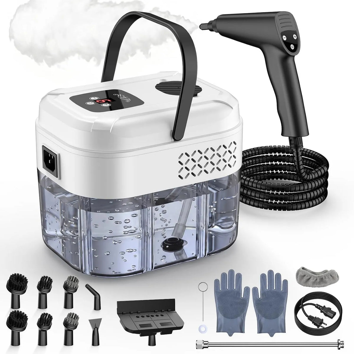 Furnovo, Grzejnik elektryczny, 1, 7 l, 2500 W, przenośny czyszcznik parowy do domu i, duży zbiornik, para
