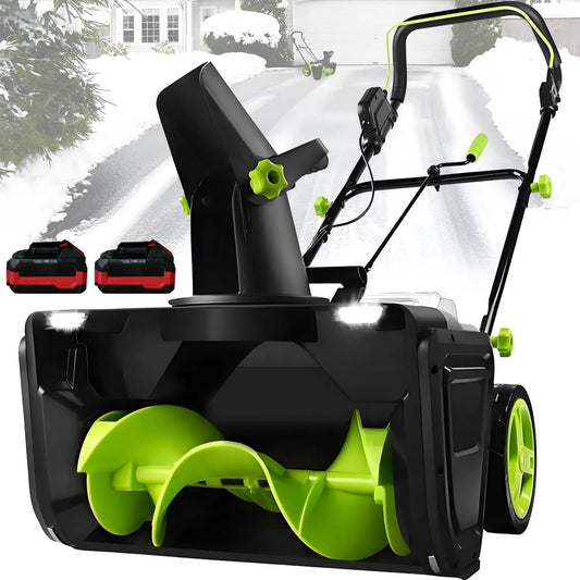 XUXIAO, V 3500 2Baterie Snowblower elektryczny 40 V 3500 W, bezprzewodowe i bez miotły 2Baterie, Bateria 50 cm, Głębokość do 25 cm 2Batteries