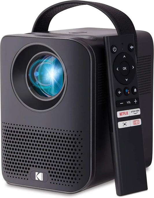 KODAK, Inteligentny TV HD9, TV, WiFi, przenośne, do użytku na zewnątrz, Bluetooth, aplikacja, Android OS, czarny, FLIK Inteligentny projektor, Głośniki