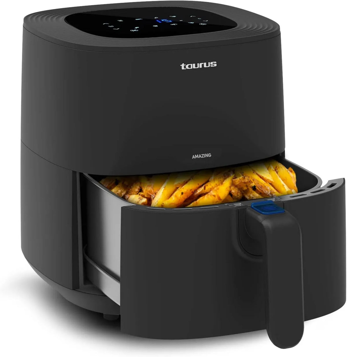 TAURUS frytkownica beztłuszczowa, AF1701D, 5, 5 l, 8 programów, dotyk, zegar, 800 g ziemniaków, bez PFOA lub BPA, do 200°C, ekran dotykowy