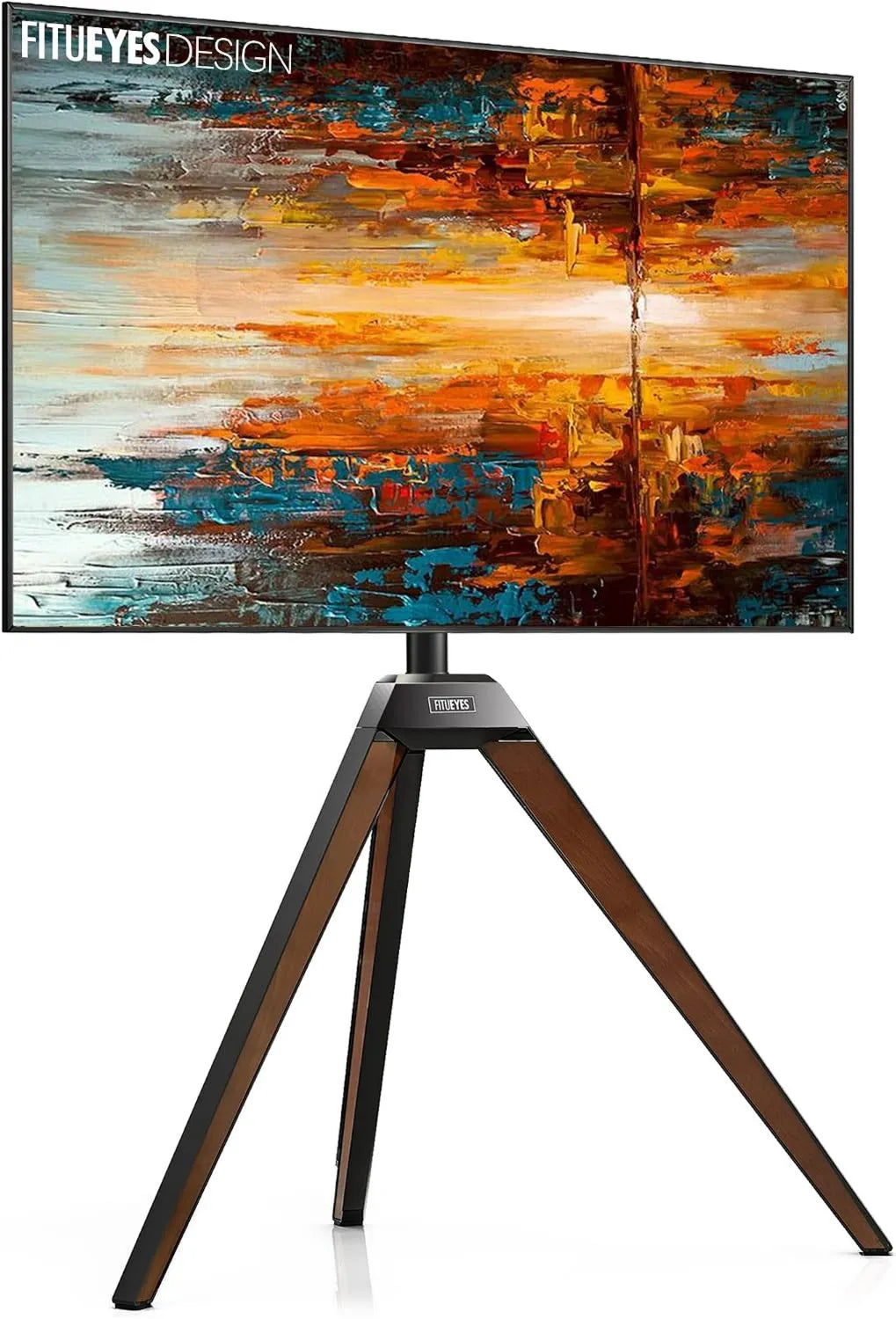 FITUEYES, Szafka telewizora 1150- 1300 mm, 65 cali, 400x400 mm, 32- 65 Inches, uchwyt TV na drewnianym statywie, seria Picasso 1150-1300 mm