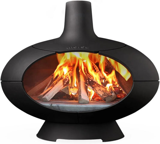 Morsø, Elektryczny mini piekarnik do pizzy, na zewnątrz, żeliwo odlewane, czarny, Grill i Palenie Żywności, Okrągły projekt z podwójną powłoką w Fonte, Pizza stone