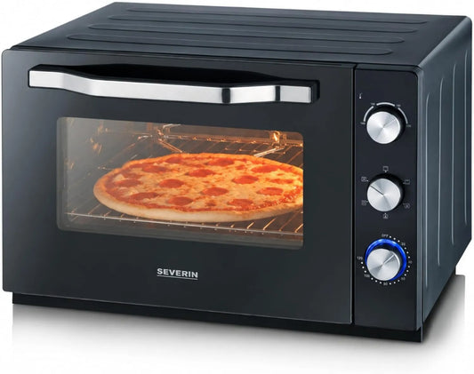 Severin, Piekarnik do pizzy elektryczny, 60 l, 200 W, 2 200 W, piekarnik elektryczny XXL z kamieniem pizzy i maszyną do pieczenia
