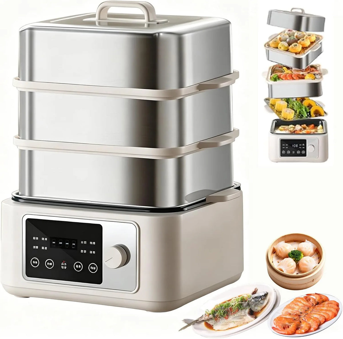 Generic, Kuchenka, 16 l, 1350 W, 8 programów, 8 l, licznik, para, do kuchni. 8 l