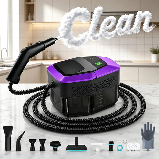 Senprity myjka parowa, Akcesoria do aparatury, 1.8 l, 2500 W, 3 poziomów, duży zbiornik, para, para w 145°C do dezynfekcji, 4 Bary, Ogrzewanie w 10 s