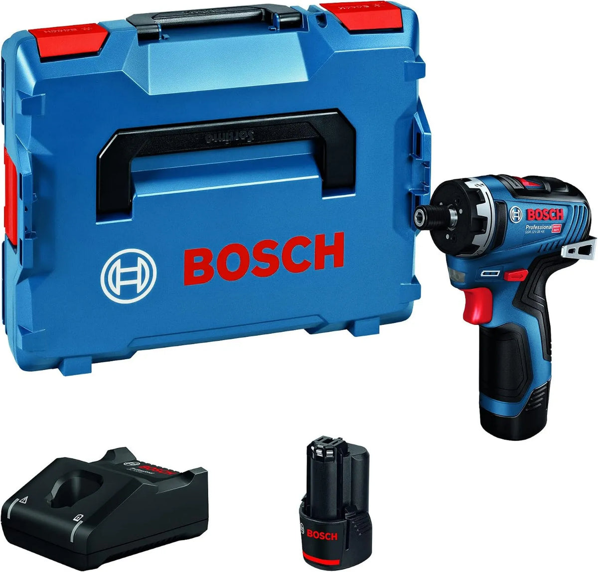 Bosch wiertarka, 3.0Ah, 1 750 min, zasilanie akumulatorowe, Professional system 12V: akumulatorowa wiertarko-wkrętarka GSR 12V-35 HX, walizka L-BOXX