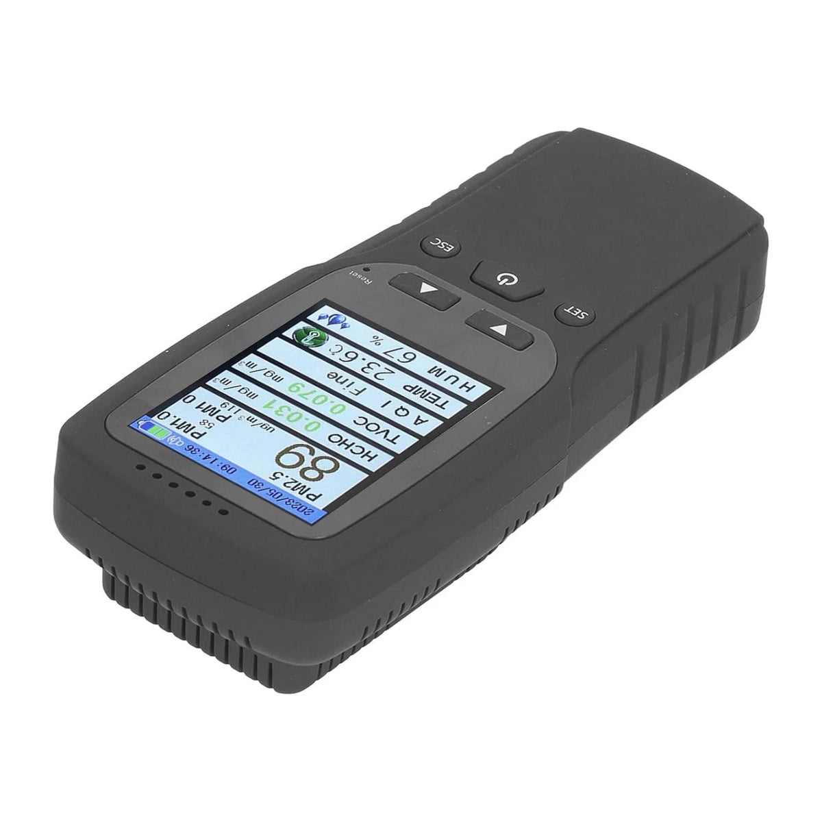 FTVOGUE, Monitor, wyświetlacz LCD, 2 strefy temperatur, odczyty wilgotności PM1.0 PM2.5 PM10, pobieranie próbek 1, 5 S, 2, 8 Inches