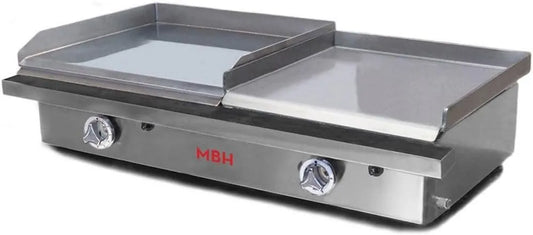 MBH - MAQUINARIA BAR HOSTELERÍA, Produkt Zestawy gazowe przemysłowe 400 x 400 mm, chromowane i stal laminowana 400 x 400 mm, przeznaczone do hoteli. Fry profesjonalny Top do bar i bar
