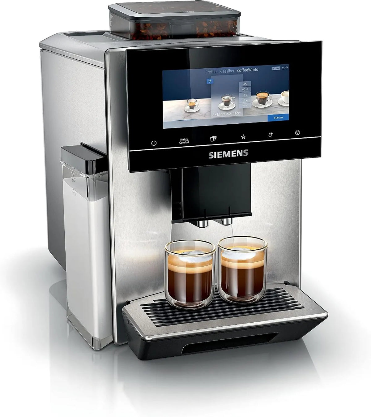 SIEMENS automatyczny ekspres do kawy, EQ900 TQ903D03 Automatyczna ekspres do kawy, 500 W, Boost, dotykowy, Zastosowanie, para, Stal nierdzewna, Tryb barista, AromaBoost