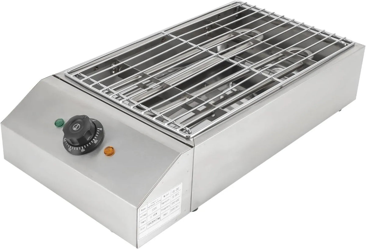 PHOYUXM grill elektryczny, Grill, stół, 25, 5 x 42, 5 cm, 50 do 300°C, 2, 6 kW, bezpłatna instalacja, demontaż
