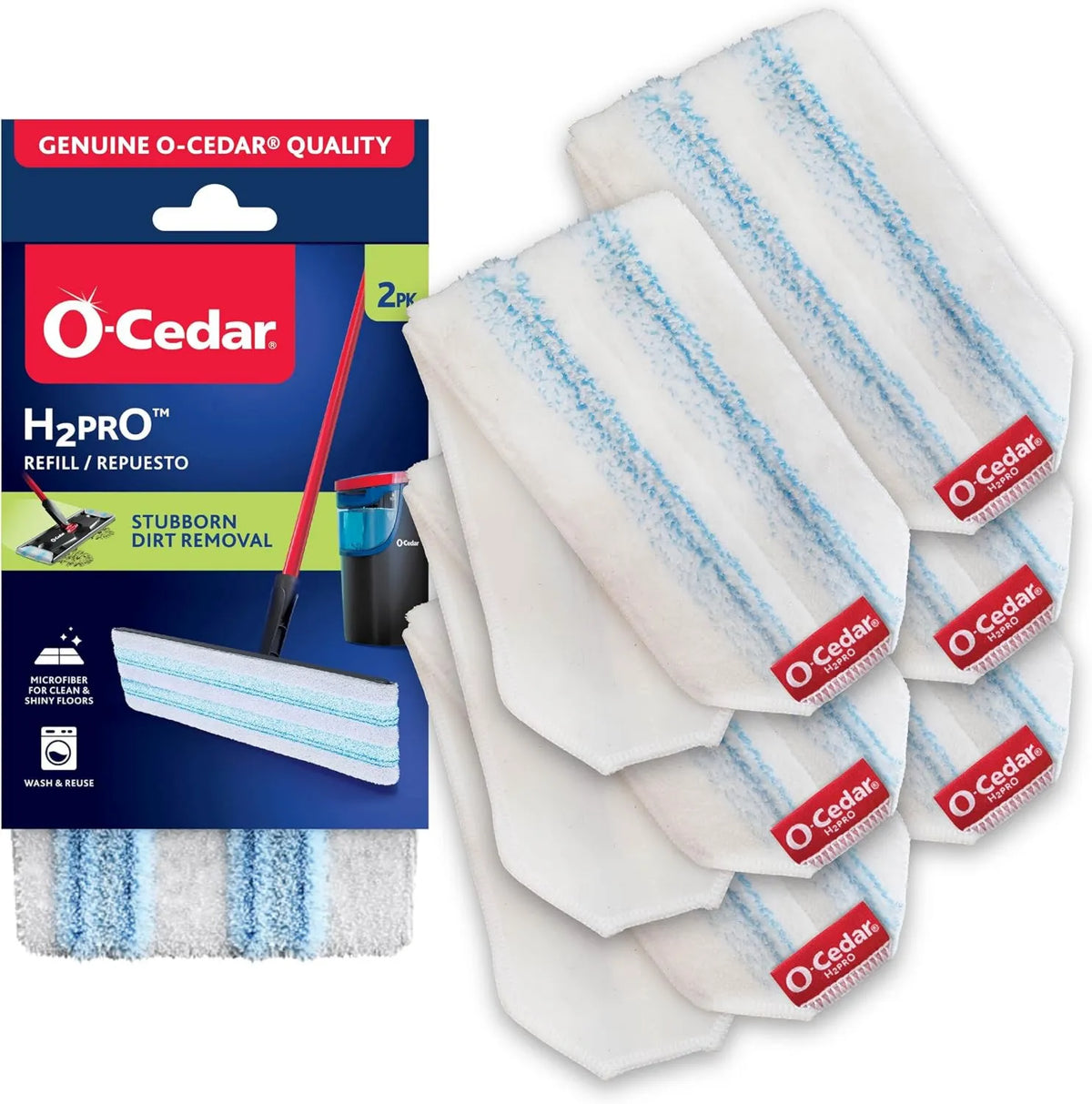 O-Cedar, H2prO- Maszyna, Zestaw 6 wasowalnych mikrofibry w maszynie wielokrotnego użytku