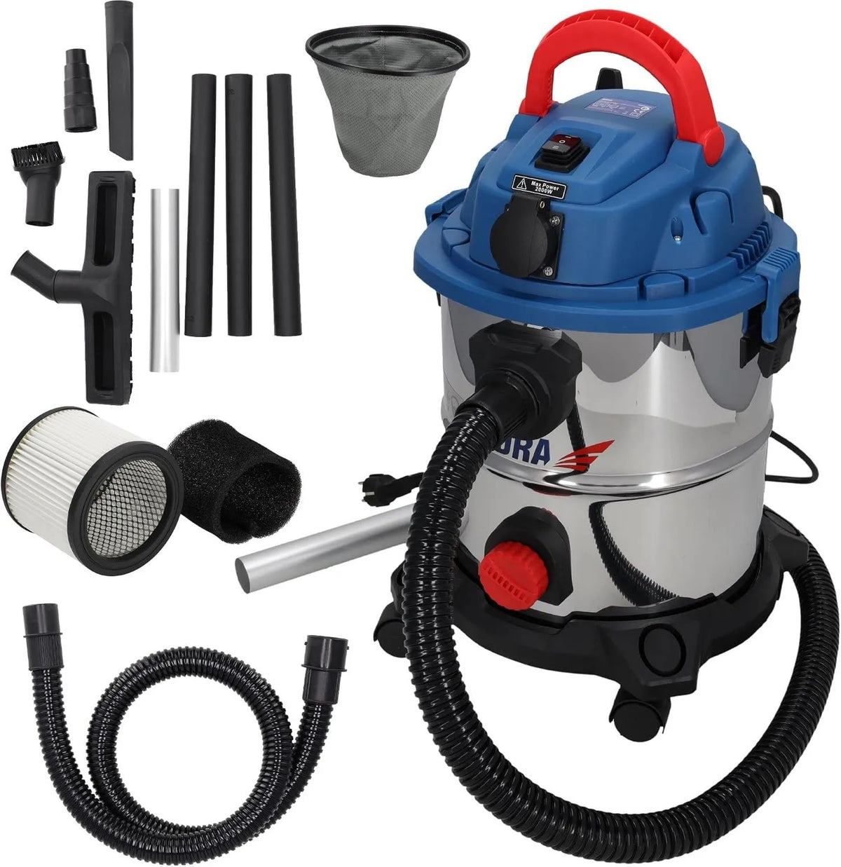Dedra, Wentylator W 5, 1600 W, Odkurzacz 1600 W, Wąż ssący 2, kabel zasilający, 2, 5 m, 3