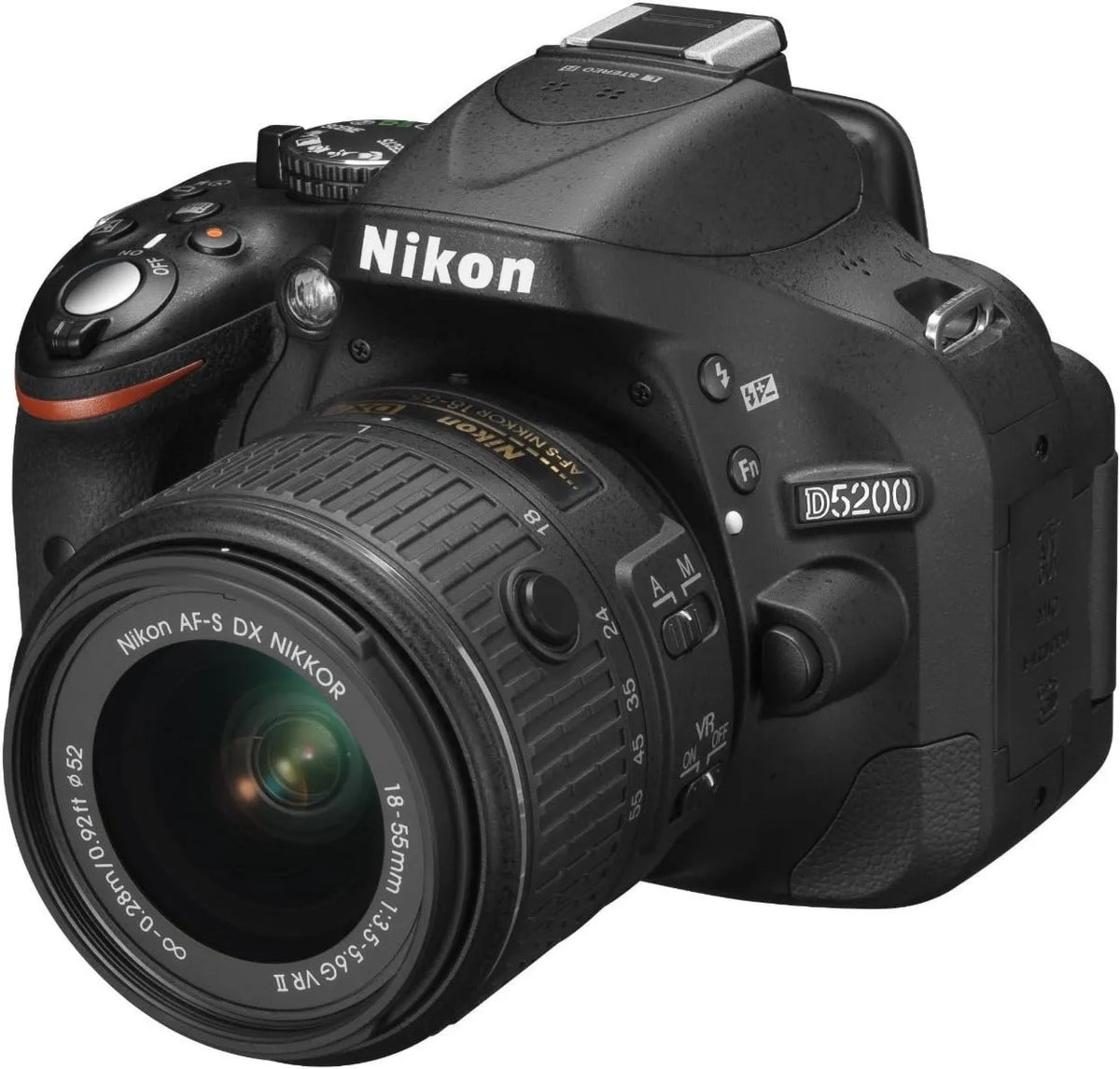 D5200 DX 18-55 monitor, 7,6 cm, Full HD, Nikon lustrzanka cyfrowa, wyświetlacz TFT o przekątnej 7,6 cm, zestaw wraz z obiektywem AF-S VR II