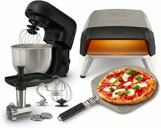 Tefal piec do pizzy, Moulinex JM412010 QA161810 Elektryczny piekarnik pizzy, 4.8 l, 800 W, ciasto, Szybkie Gotowanie + Piec niezbędne maszyny do pieczenia 800 W, Bol 4.8 l