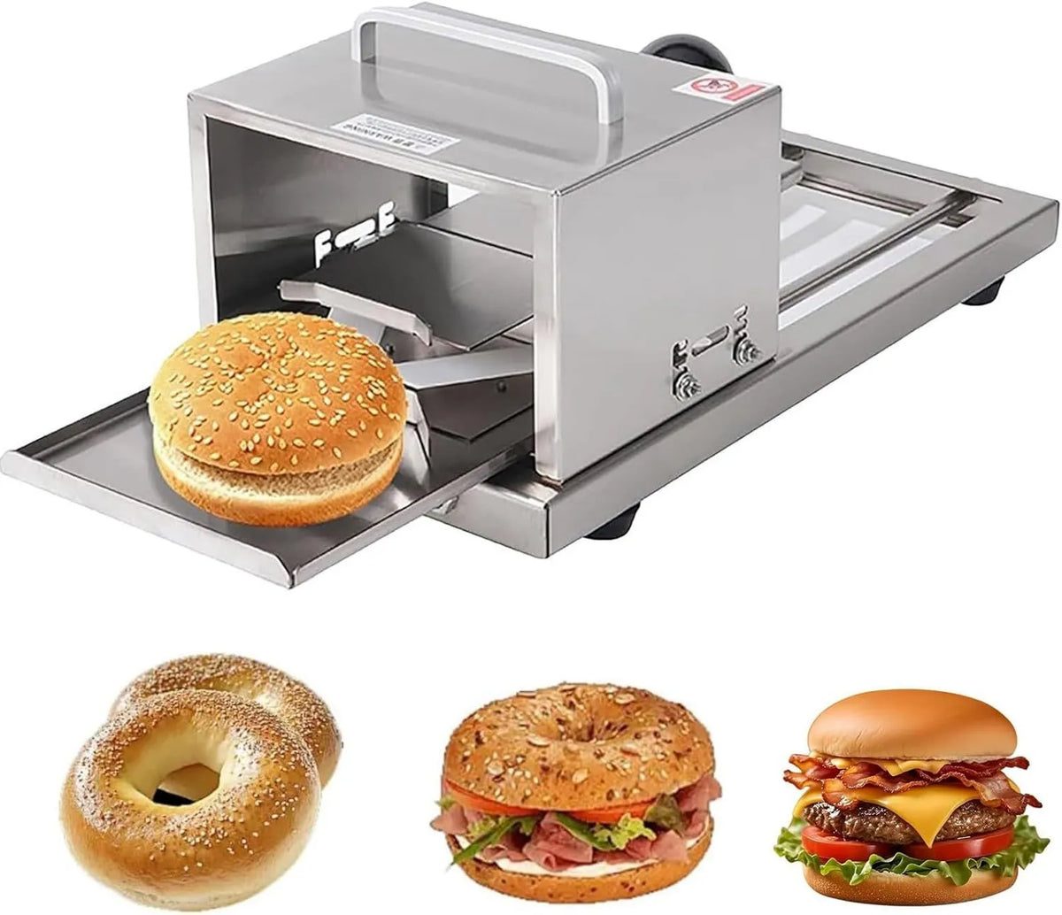 SUCRFXJ krajalnica, Regulowana grubość cięcia przy 4 Speedach, Bagel Slicer Manual dla Hamburgerów i Small Breads, Push- Pull stali nierdzewnej dla cięcia nawet