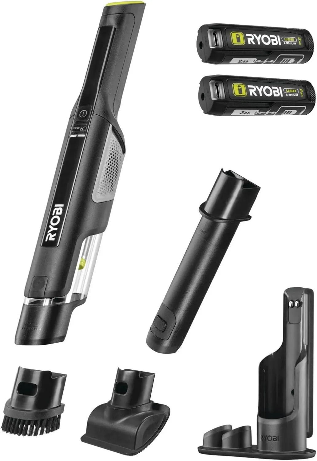 RYOBI odkurzacz ręczny, Odkurzacz, RHV44- 220 G, USB, Stacja przystosowawcza + 2 Baterie 2.0 Ah wliczone RHV44-220 G