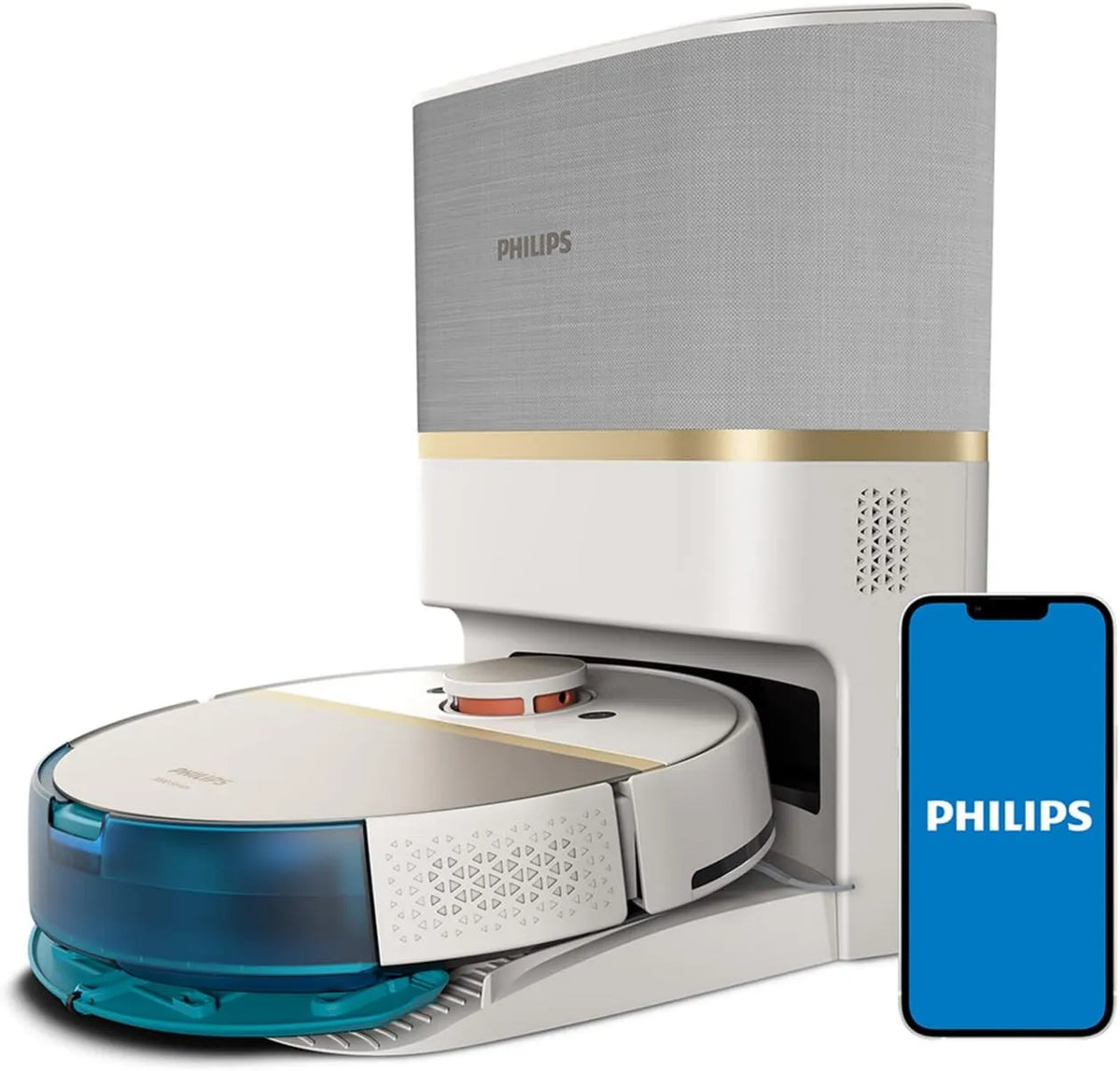 PHILIPS robot sprzątający, 30J 180mins Odkurzacz, 3 l, płyta IPS, biały, worek 3 l XU7100/02, HomeRun app, 5000Pa, zakres, 185 m²
