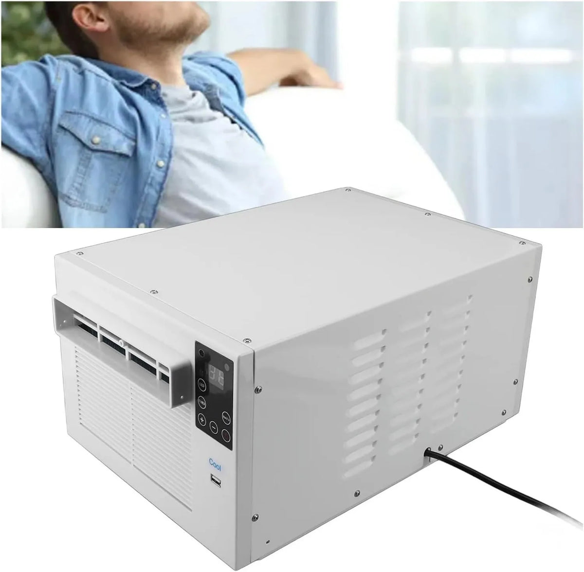 MOOILKO klimatyzator przenośny, 280 W, kemping, do domu, w akademiku, biuro, zwierzęta domowe Wentylacja przez rozpraszanie termiczne