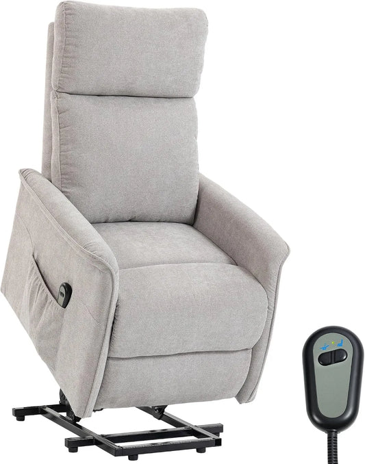 HOMCOM, Relaks fotel z masażem, szary, krzesełko Elektryczne Winda Relax elektryczne światło Grey