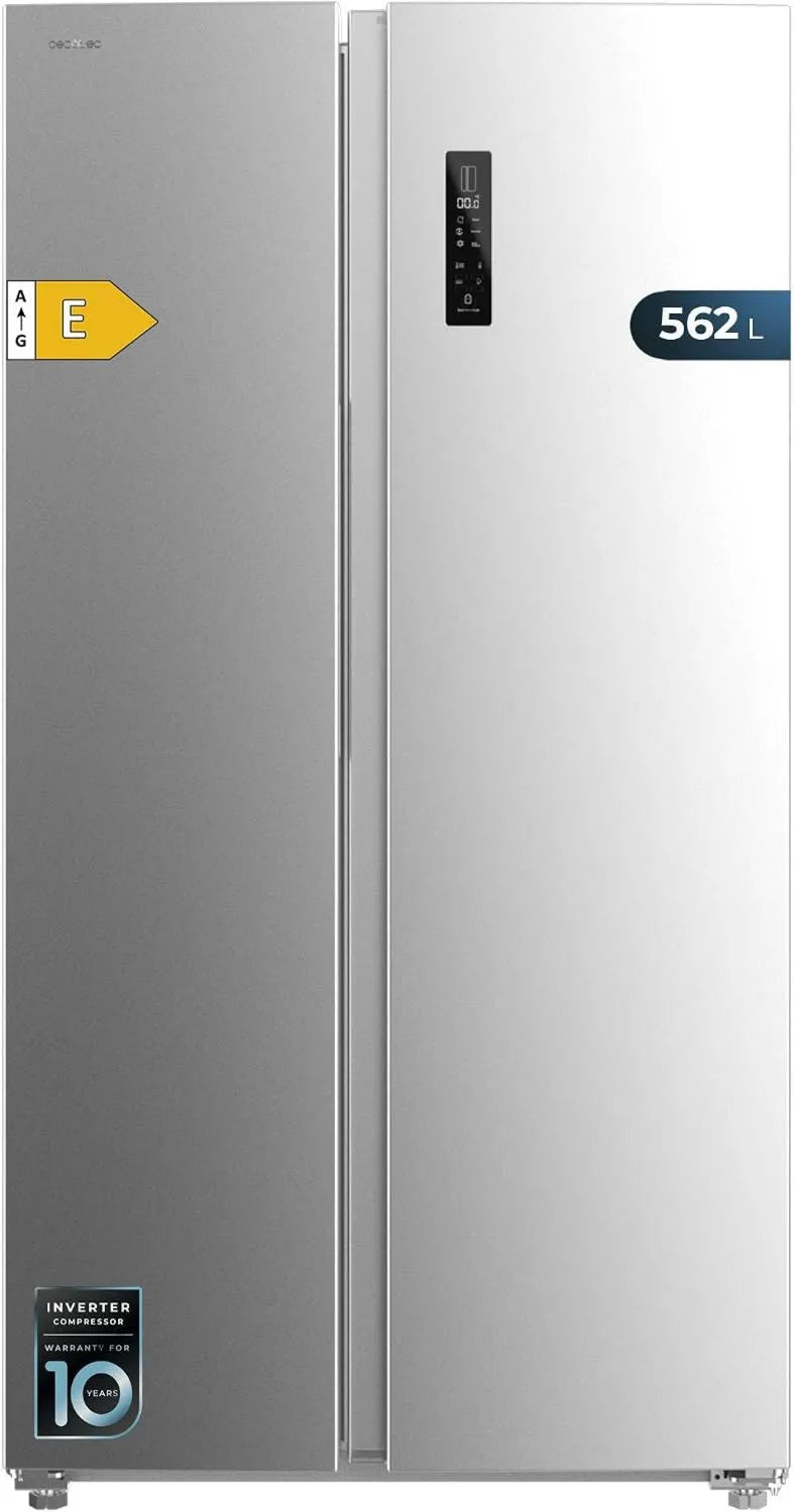 Cecotec lodówka, Bolero CoolMarket SBS, 562 l, No Frost, Inwerter, Szybkie Zamrażarka, Stal nierdzewna, Multi AirFlow