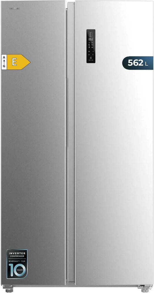 Cecotec lodówka, Bolero CoolMarket SBS, 562 l, No Frost, Inwerter, Szybkie Zamrażarka, Stal nierdzewna, Multi AirFlow