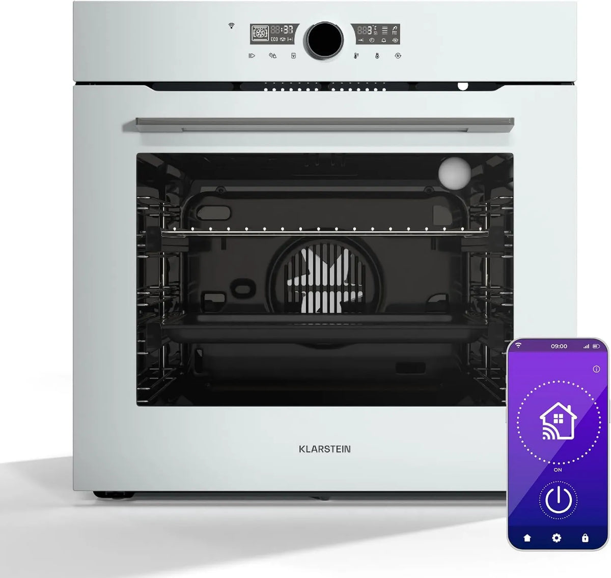Klarstein piekarnik elektryczny, timer, sterowanie WiFi, Illighlight Smart piekarnik do zabudowy, potrójne szklane drzwi, elegancki design