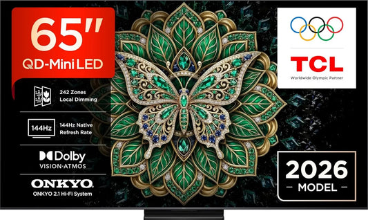 TCL, Produkt QD MINILOWANY FALD 65 UHD 4K 144 HZ ONKYO 2.1 40 W