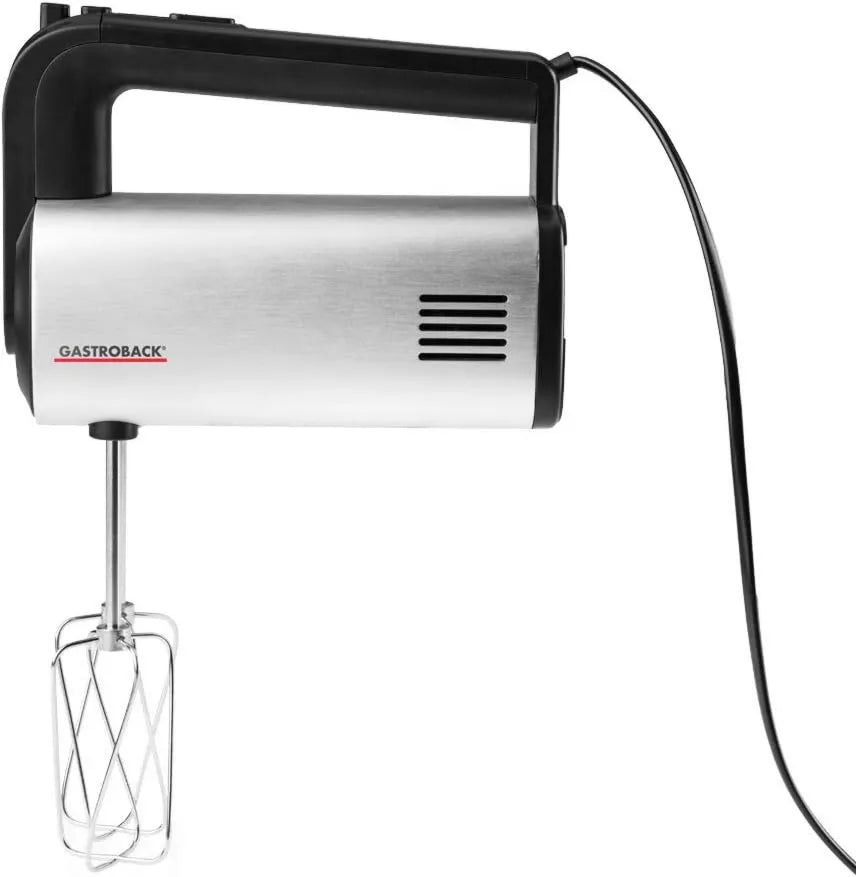 GASTROBACK 40983 designerski mikser ręczny, 500 W, 5 prędkości i funkcja turbo, obudowa ze szczotkowanego aluminium Dural