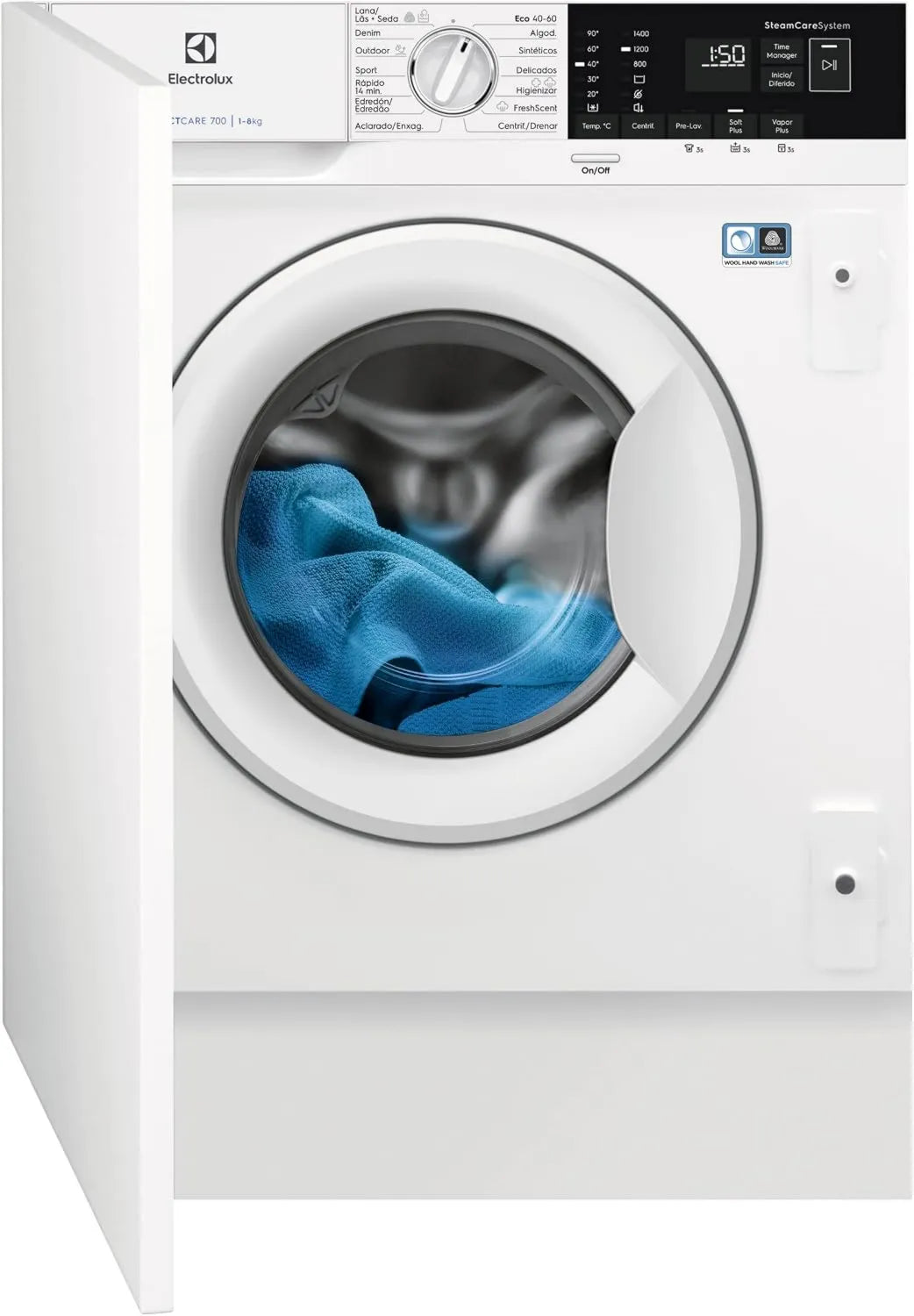 Electrolux pralka, Elektrolux EN7F4842Pralki, 8 kg, klasa energetyczna B, Inwerter, para, biel, EN7F4842Zintegrowana do załadunku EN7F4842OF