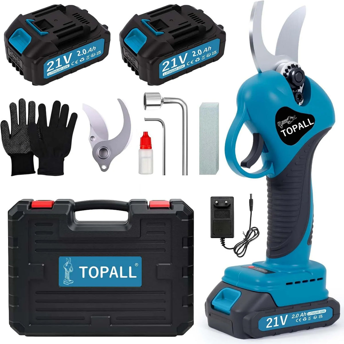 TOPALL, 2000 mAH Bateria, Silnik, 800 W, 33 mm, bezprzewodowy, do Ogrodu / Arbres / Kwiaty